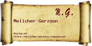 Melicher Gerzson névjegykártya